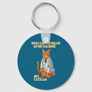 Physician Medicine Medical Cat Doctor Funny Cat Key Ring