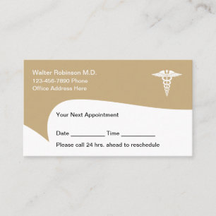 Physician Office Appointment Business Cards Modern
