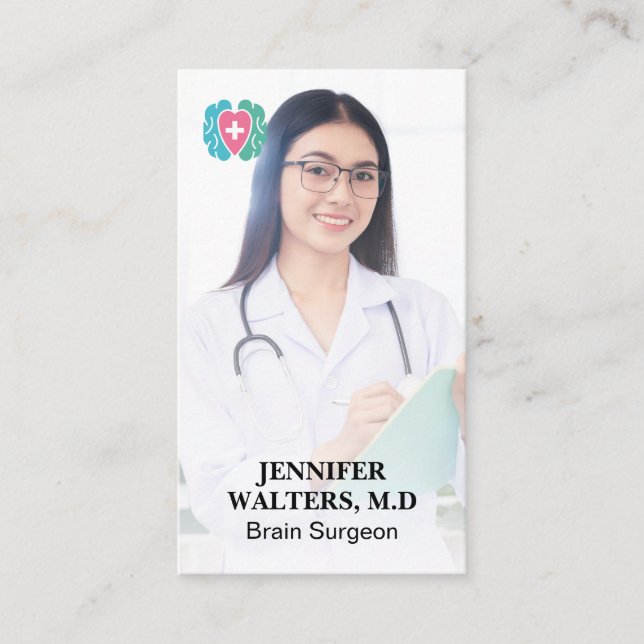 Physician with Clipboard   Business Card (Front)