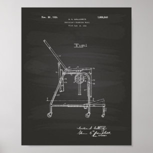 Physicians Table 1926 Patent Art Chalkboard Poster