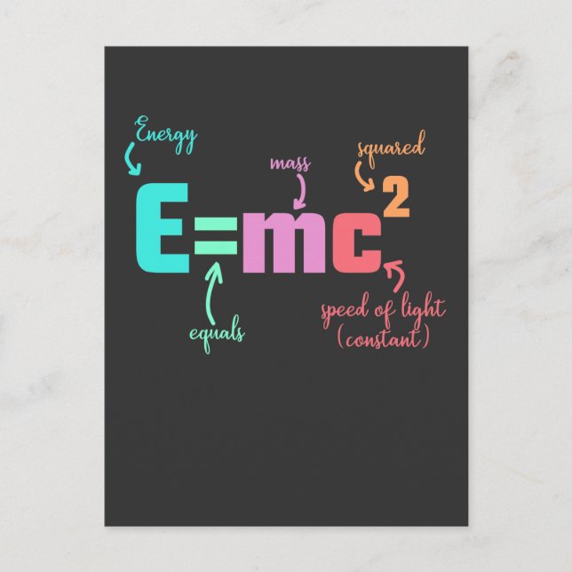 Physicist Energy Theory of Relativity Equation Postcard (Front)