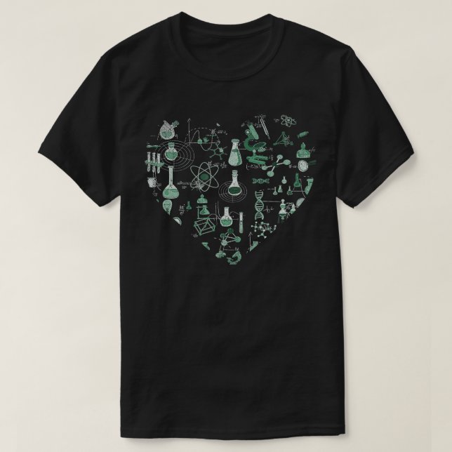 Physicist Geek Science Lover Gift Scientist Heart  T-Shirt (Design Front)