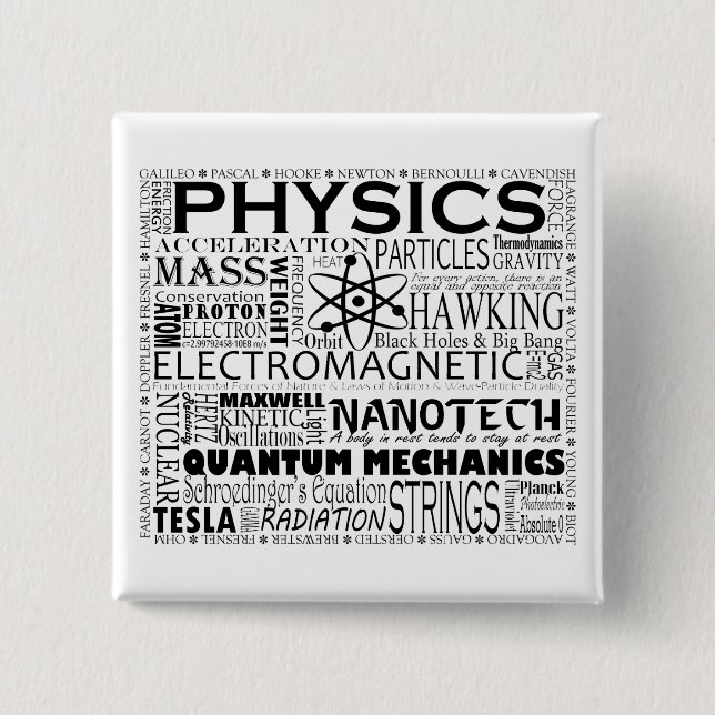 Physics 15 Cm Square Badge (Front)
