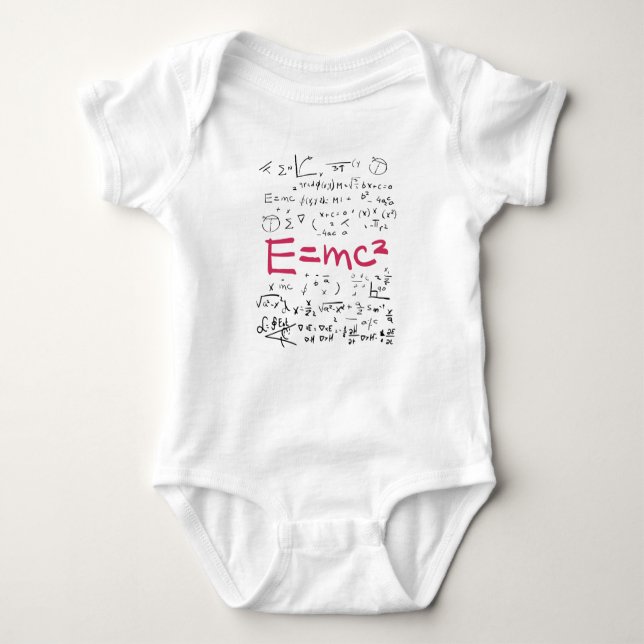 Physics and Math Formulas EMC2 Baby Bodysuit (Front)