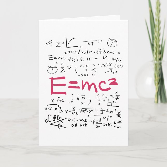 Physics and Math Formulas EMC2 Card (Front)