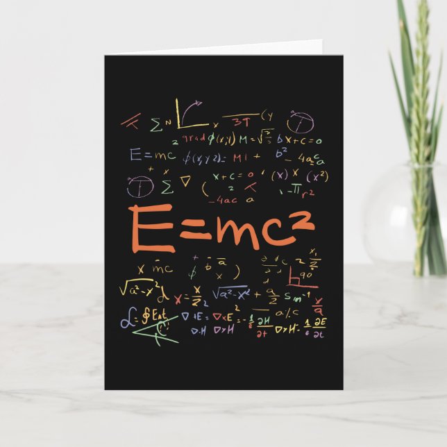 Physics and Math Formulas EMC2 Card (Front)