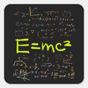 Physics and Math Formulas EMC2 Square Sticker