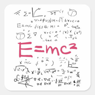 Physics and Math Formulas EMC2 Square Sticker