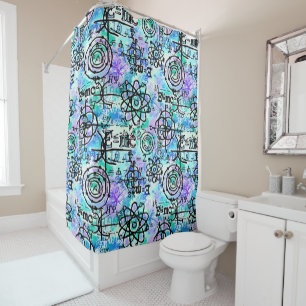 Physics and Math Symbols for Geeks Shower Curtain