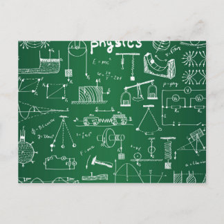 Physics Chalkboard Pattern Postcard