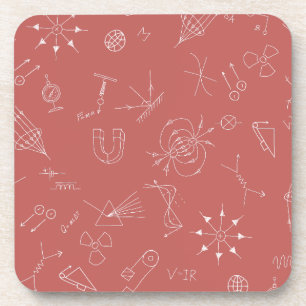 Physics diagram dusky pink coaster
