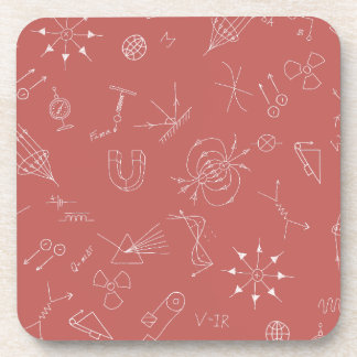 Physics diagram dusky pink coaster