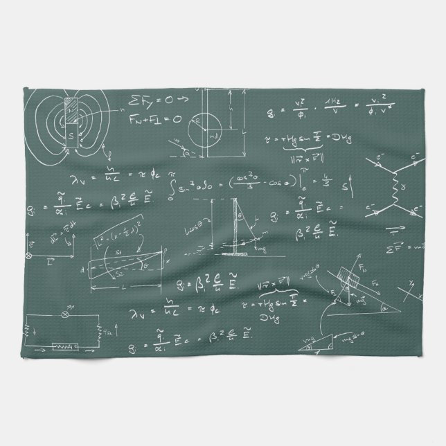 Physics diagrams and formulas tea towel (Horizontal)