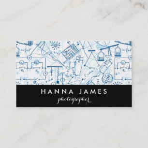Physics Doodle Science Sketch Personalised Text Business Card