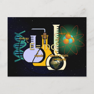 Physics E=mc2 colourful design Postcard