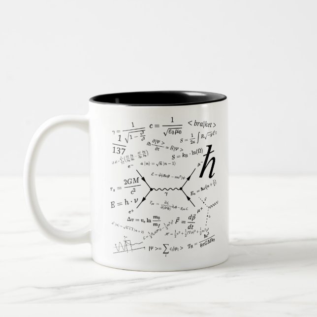 Physics equations and formulas Two-Tone coffee mug (Left)