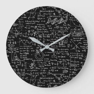 Physics Equations on Black // Large Clock