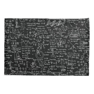 Physics Equations on Black // Pillowcase