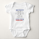 Physics formula Joke Baby Bodysuit<br><div class="desc">Cool and funny physics design. A must for every physicist,  physics student,  physics teacher and physics lover. Great gift idea for Physics Nerds and Physics Geeks.</div>