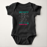 Physics formula Joke Baby Bodysuit<br><div class="desc">Cool and funny physics design. A must for every physicist,  physics student,  physics teacher and physics lover. Great gift idea for Physics Nerds and Physics Geeks.</div>