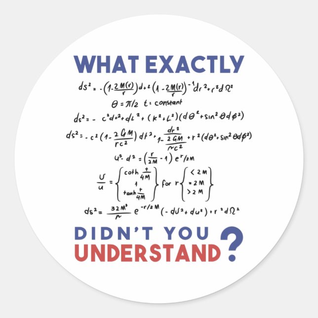 Physics formula Joke Classic Round Sticker (Front)