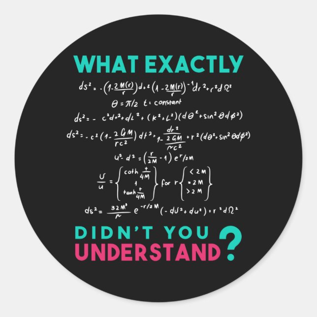 Physics formula Joke Classic Round Sticker (Front)