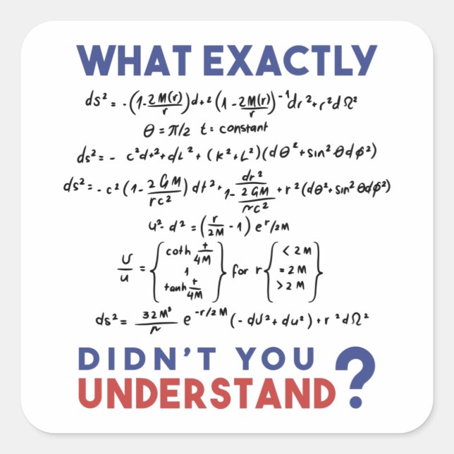 Physics formula Joke Square Sticker (Front)