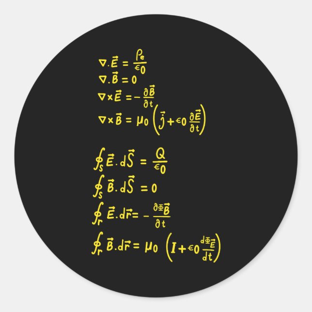 Physics Formula Square Sticker Invitation (Front)