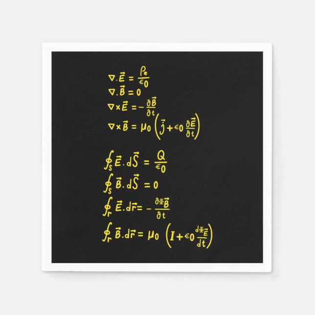 Physics Formula Square Sticker Invitation Napkin (Front)