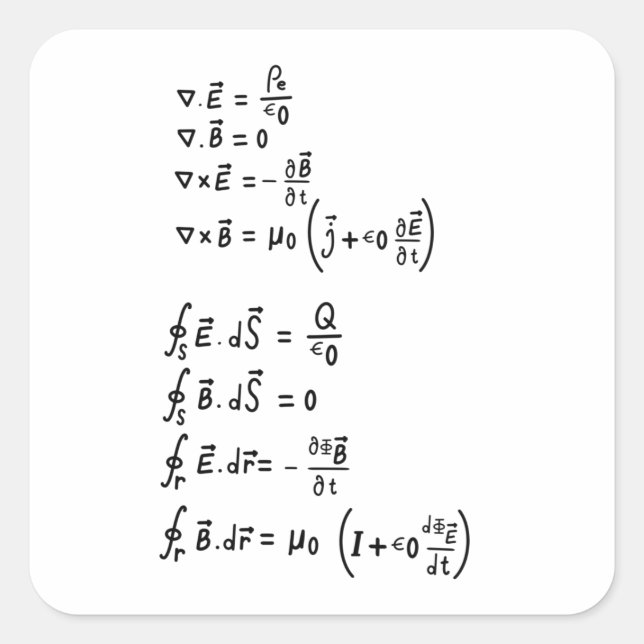 Physics Formula T-Shirt Invitation Square Sticker (Front)