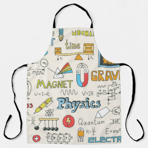 Physics. Hand drawn. Vintage illustration. Apron