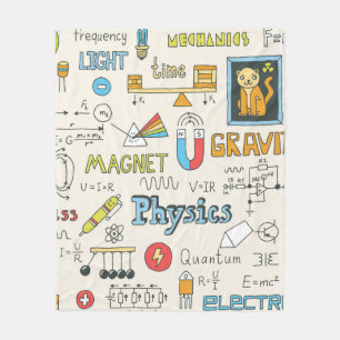 Physics. Hand drawn. Vintage illustration. Fleece Blanket