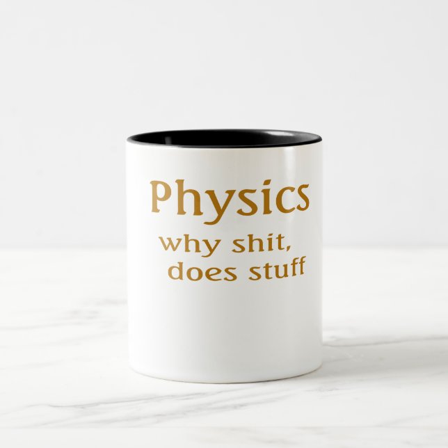 physics humour Two-Tone coffee mug (Center)