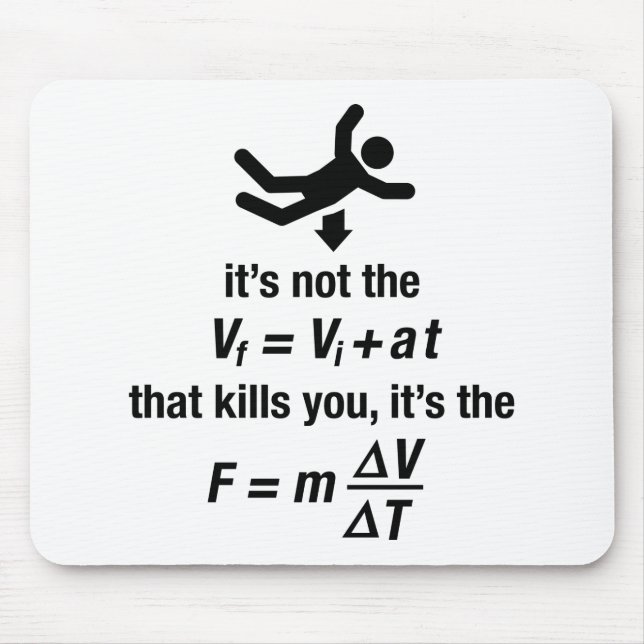 physics - it's the sudden deceleration that kills mouse pad (Front)