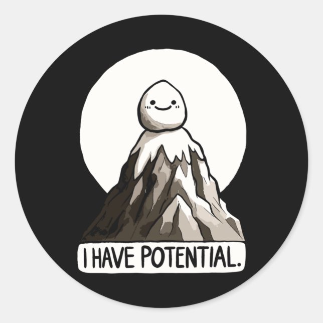 Physics Joke - I Have Potential Rock Mountain Stic Classic Round Sticker (Front)