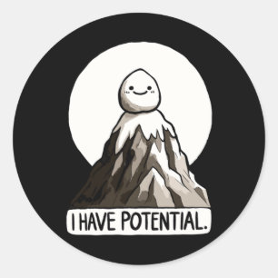 Physics Joke - I Have Potential Rock Mountain Stic Classic Round Sticker