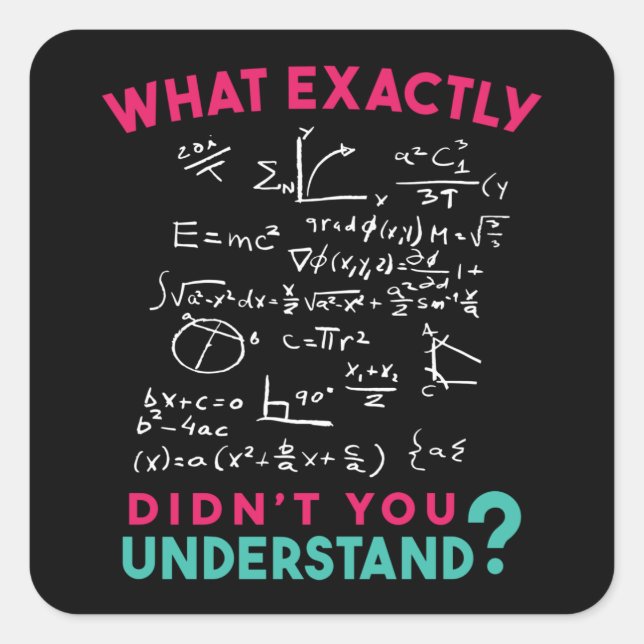 Physics Math Formula Joke Square Sticker (Front)