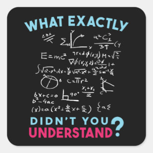 Physics Math Formula Joke Square Sticker