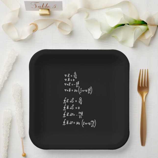 Physics Math Formula Students Teacher  Invitation  Paper Plate (Wedding)