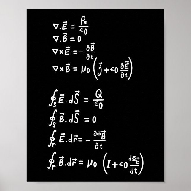 Physics Math Formula Students Teacher  Invitation  Poster (Front)