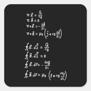 Physics Math Formula Students Teacher  Invitation Square Sticker