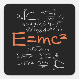 Physics Math Formula Teacher Student EMC2 Square Sticker
