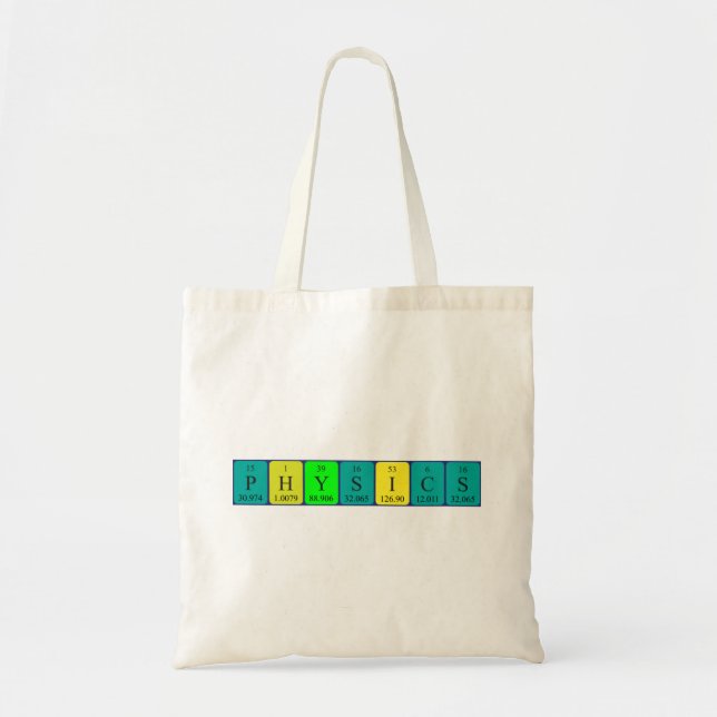 Physics periodic table name tote bag (Front)