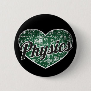 Physics Retro Heart Blackboard Love 6 Cm Round Badge