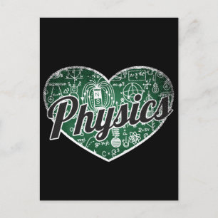 Physics Retro Heart Blackboard Love Postcard