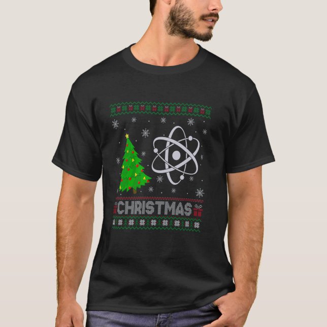 Physics Science Xmas Tree Lighting Ugly Christmas  T-Shirt (Front)