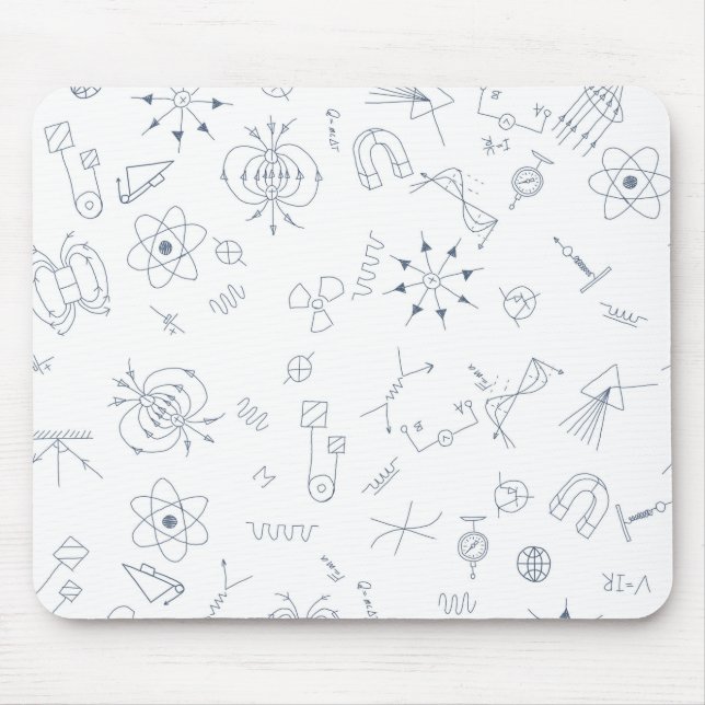 Physics scientific symbols pattern mouse pad (Front)