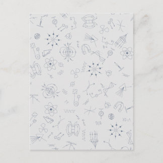 Physics scientific symbols pattern Postcard