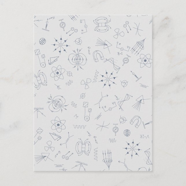 Physics scientific symbols pattern Postcard (Front)