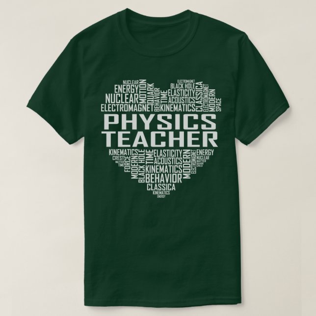 Physics Teacher Heart T-Shirt (Design Front)